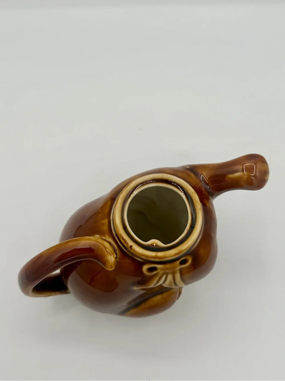 VTG Katoomie Lucky Cat Kitten Brown Glazed Porcelain Teapot Paw Spout China